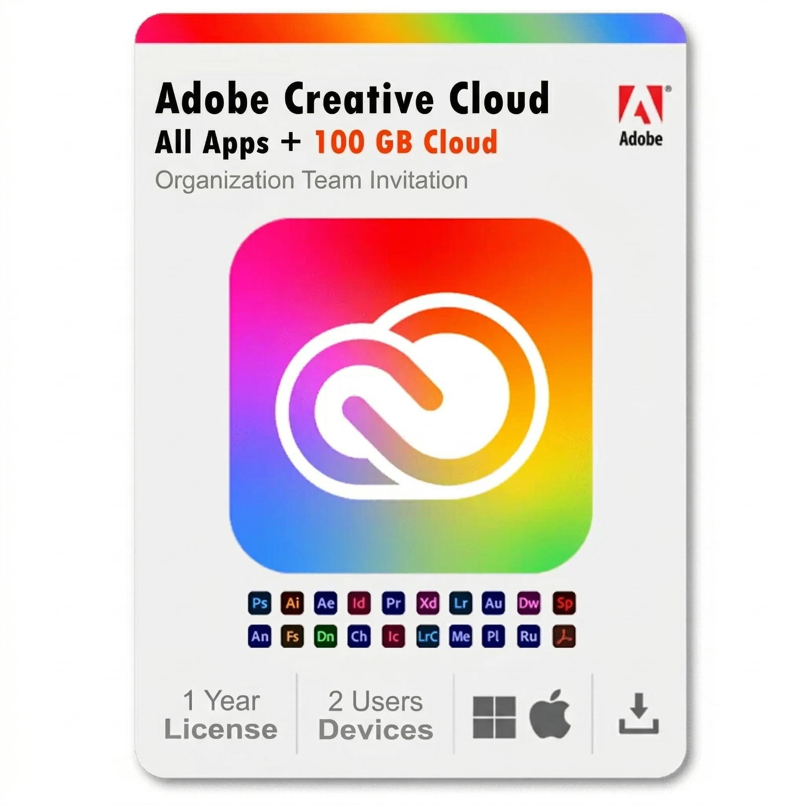 Adobe Creative Cloud All Apps (PC & Mac) | 1 year subscription